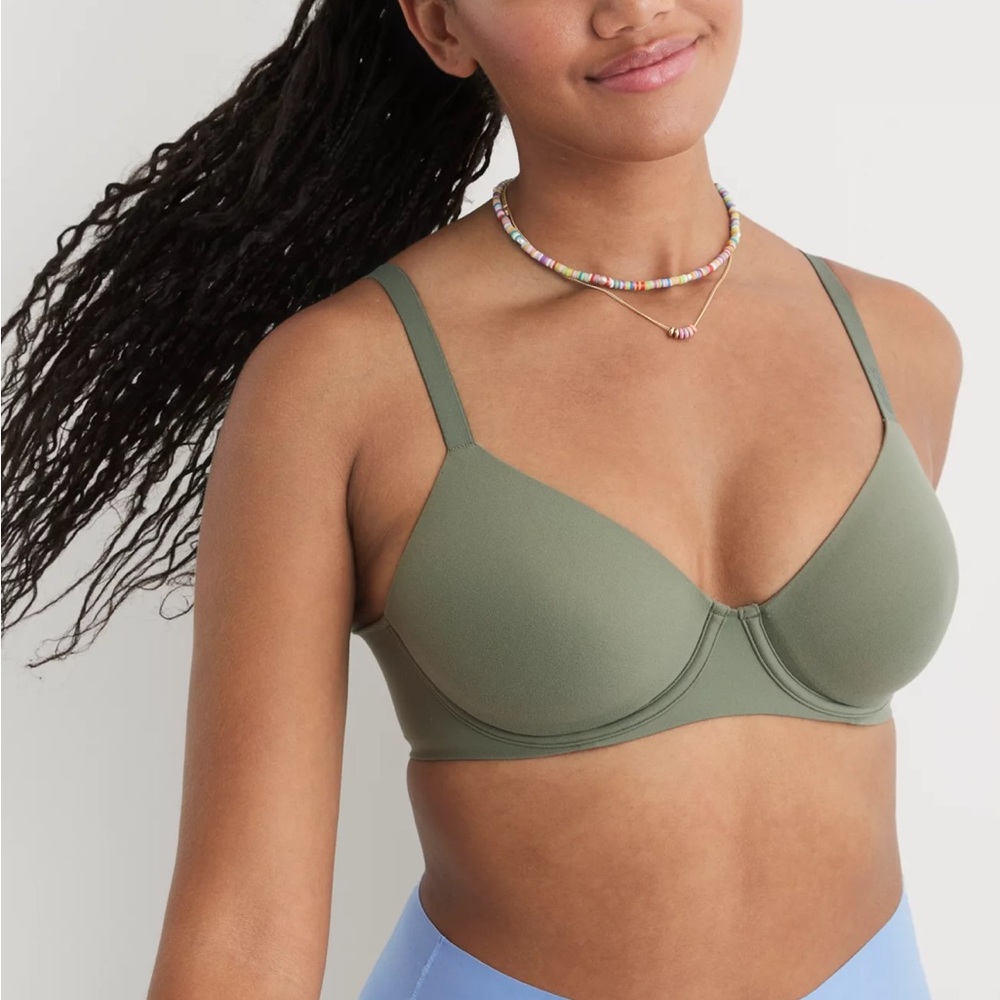 Aerie SMOOTHEZ Full Coverage Lightly Lined underwire Bra 40DD 40E Olive green